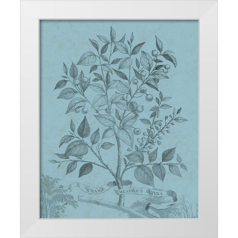 Botanical on Teal V White Modern Wood Framed Art Print by Vision Studio