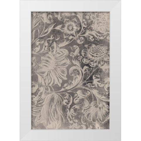 Aged Floral II White Modern Wood Framed Art Print by Vision Studio
