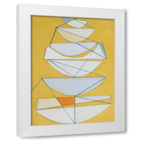 Abstract Sails III White Modern Wood Framed Art Print by Delamater, Rob