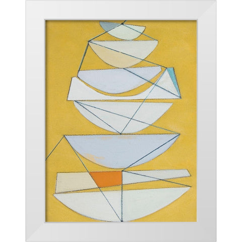 Abstract Sails III White Modern Wood Framed Art Print by Delamater, Rob