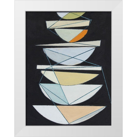 Abstract Sails IV White Modern Wood Framed Art Print by Delamater, Rob