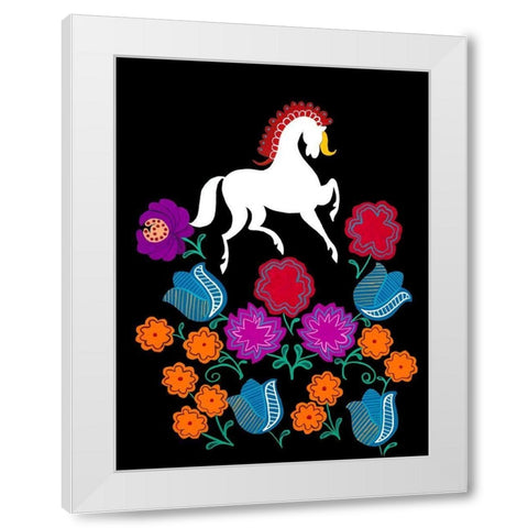 Folksy Arrangement I White Modern Wood Framed Art Print by Moore, Regina