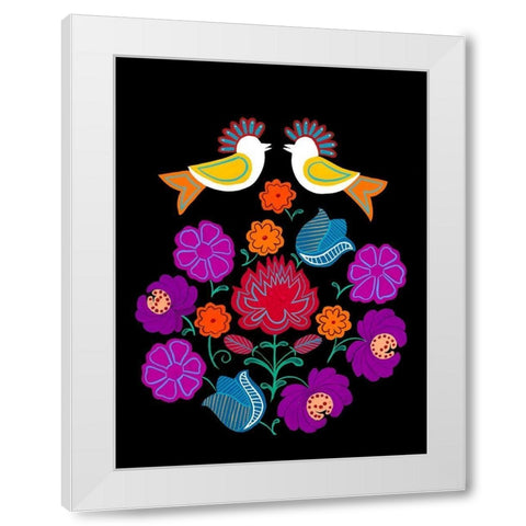 Folksy Arrangement II White Modern Wood Framed Art Print by Moore, Regina