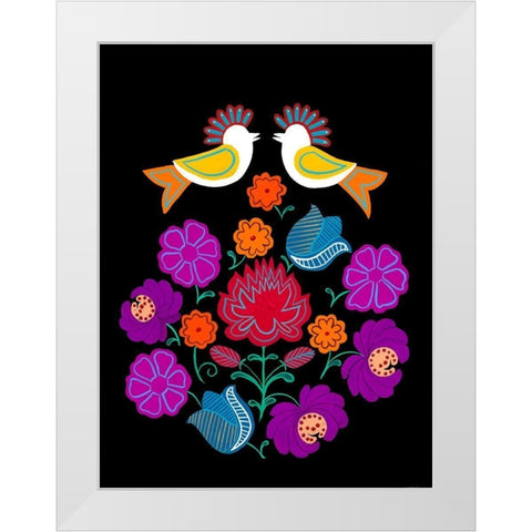 Folksy Arrangement II White Modern Wood Framed Art Print by Moore, Regina
