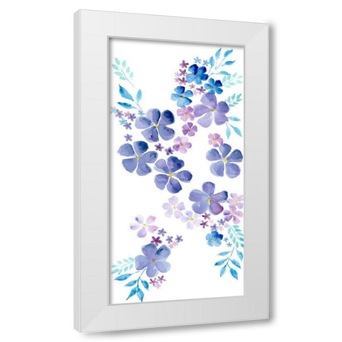 Amethystine Blooms I White Modern Wood Framed Art Print by Moore, Regina