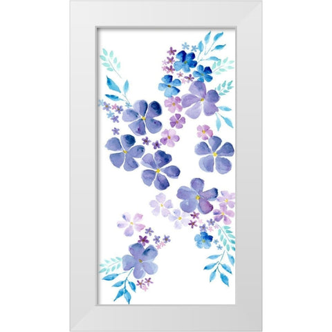 Amethystine Blooms I White Modern Wood Framed Art Print by Moore, Regina