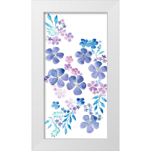 Amethystine Blooms II White Modern Wood Framed Art Print by Moore, Regina