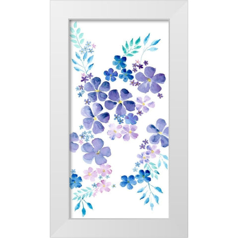 Amethystine Blooms III White Modern Wood Framed Art Print by Moore, Regina