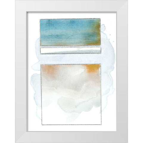 Pacific Horizon V White Modern Wood Framed Art Print by Delamater, Rob