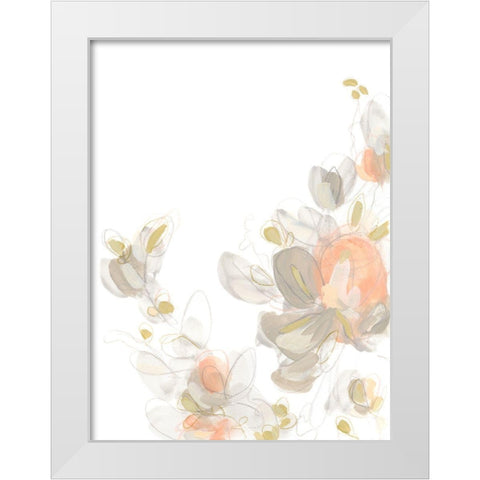 Roseus I White Modern Wood Framed Art Print by Vess, June Erica