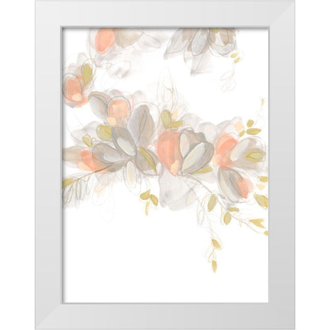 Roseus IV White Modern Wood Framed Art Print by Vess, June Erica