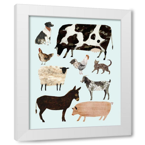 Barnyard Buds I White Modern Wood Framed Art Print by Borges, Victoria