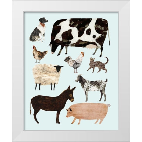 Barnyard Buds I White Modern Wood Framed Art Print by Borges, Victoria