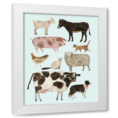 Barnyard Buds II White Modern Wood Framed Art Print by Borges, Victoria