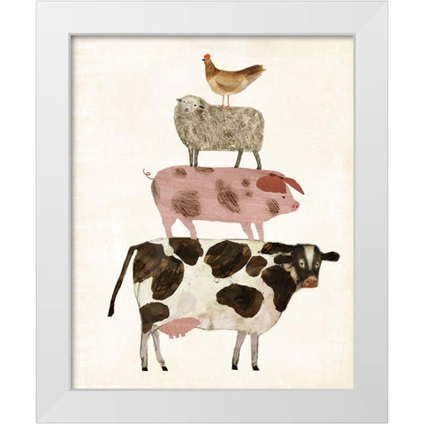 Barnyard Buds IV White Modern Wood Framed Art Print by Borges, Victoria