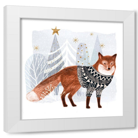 Cozy Woodland Animal I White Modern Wood Framed Art Print by Borges, Victoria