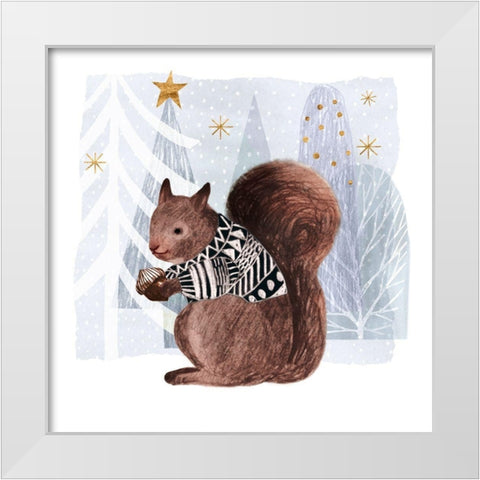 Cozy Woodland Animal II White Modern Wood Framed Art Print by Borges, Victoria