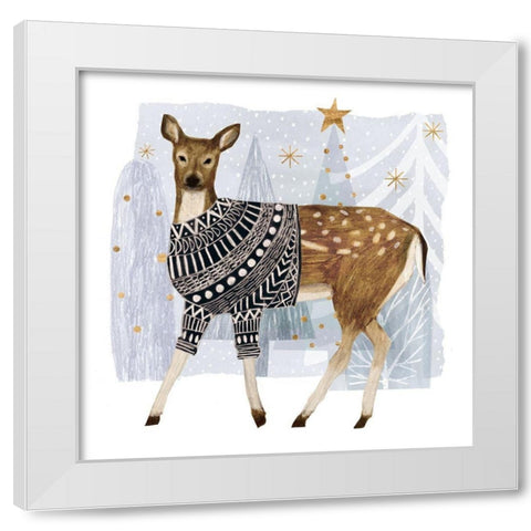 Cozy Woodland Animal III White Modern Wood Framed Art Print by Borges, Victoria