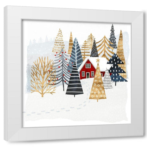 Christmas Chalet I White Modern Wood Framed Art Print by Borges, Victoria