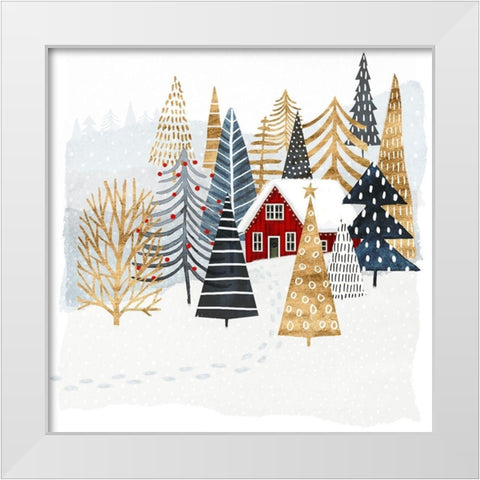 Christmas Chalet I White Modern Wood Framed Art Print by Borges, Victoria