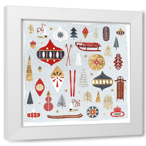 Christmas Chalet IV White Modern Wood Framed Art Print by Borges, Victoria