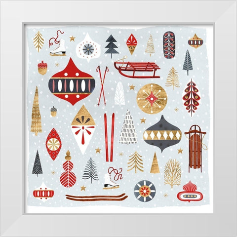 Christmas Chalet IV White Modern Wood Framed Art Print by Borges, Victoria