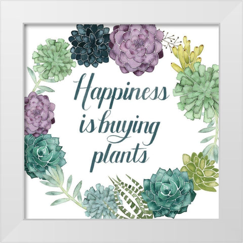 Plant Happiness I White Modern Wood Framed Art Print by Popp, Grace