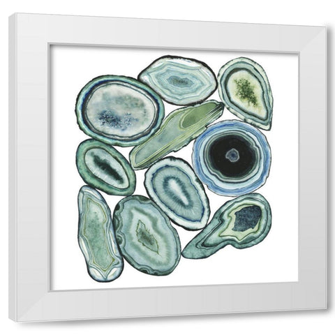 Stacked Agate I White Modern Wood Framed Art Print by Popp, Grace