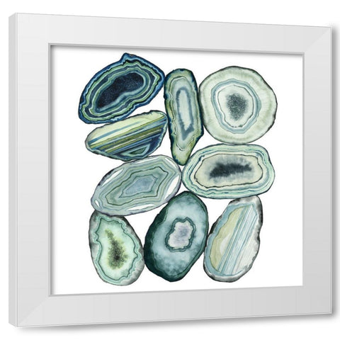 Stacked Agate II White Modern Wood Framed Art Print by Popp, Grace