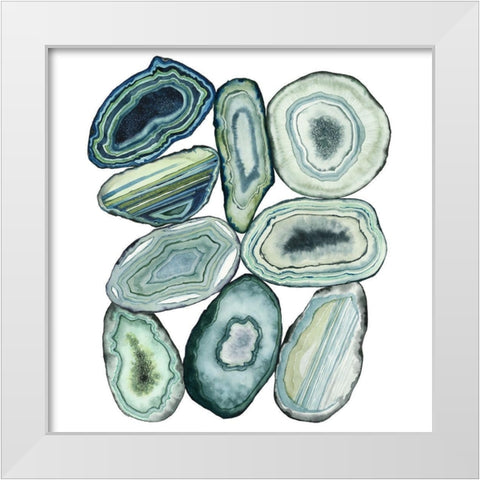 Stacked Agate II White Modern Wood Framed Art Print by Popp, Grace