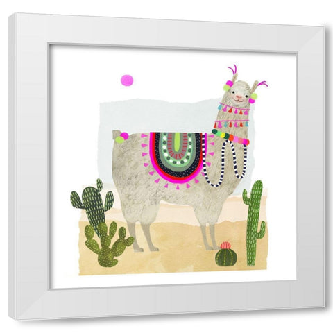 Llamarama II White Modern Wood Framed Art Print by Borges, Victoria