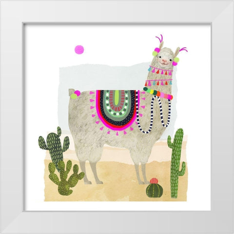 Llamarama II White Modern Wood Framed Art Print by Borges, Victoria