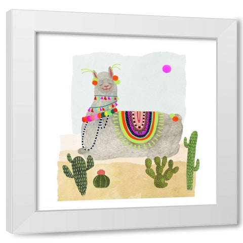 Llamarama IV White Modern Wood Framed Art Print by Borges, Victoria
