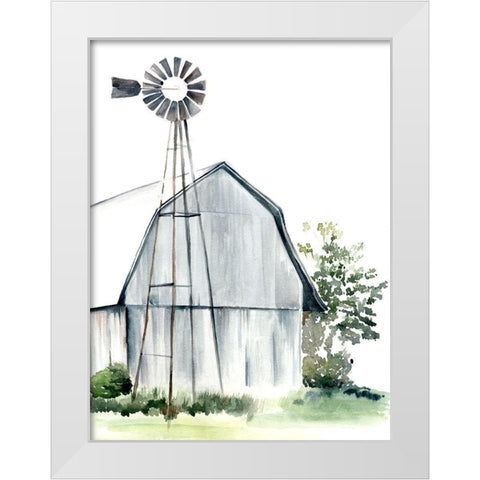 Watercolor Barn I White Modern Wood Framed Art Print by Parker, Jennifer Paxton
