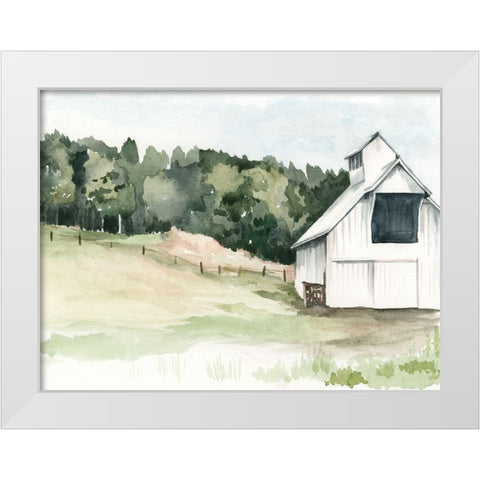 Watercolor Barn III White Modern Wood Framed Art Print by Parker, Jennifer Paxton