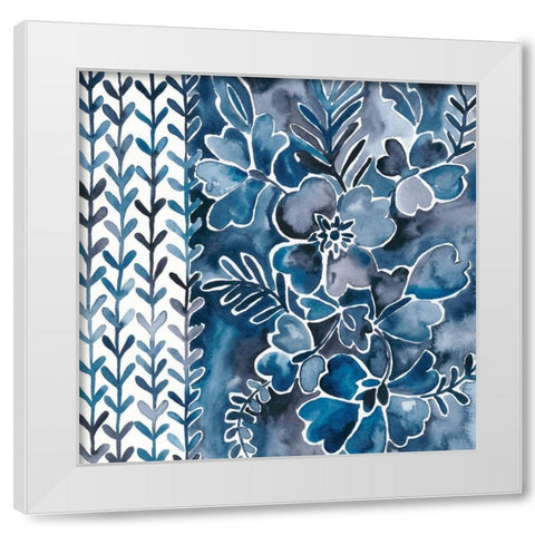 Cobalt Garden I White Modern Wood Framed Art Print by Zarris, Chariklia