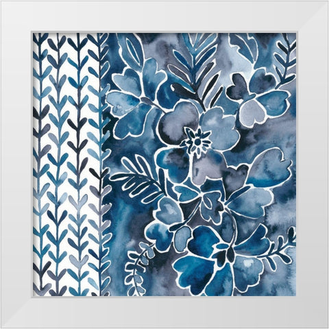 Cobalt Garden I White Modern Wood Framed Art Print by Zarris, Chariklia