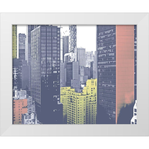 Pastel NYC II White Modern Wood Framed Art Print by Pica, Jeff