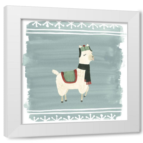 Winter Wonder Llama I White Modern Wood Framed Art Print by Vess, June Erica