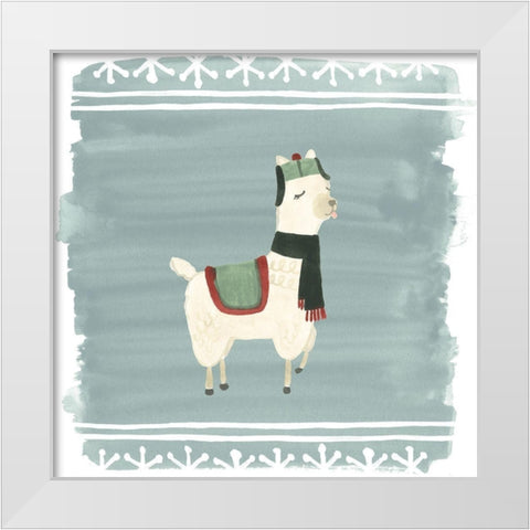 Winter Wonder Llama I White Modern Wood Framed Art Print by Vess, June Erica