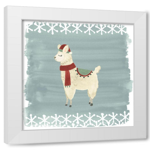 Winter Wonder Llama II White Modern Wood Framed Art Print by Vess, June Erica