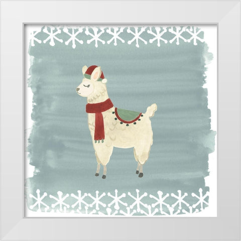 Winter Wonder Llama II White Modern Wood Framed Art Print by Vess, June Erica