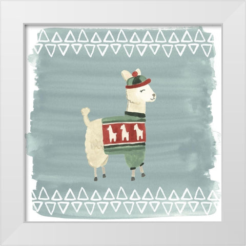 Winter Wonder Llama III White Modern Wood Framed Art Print by Vess, June Erica