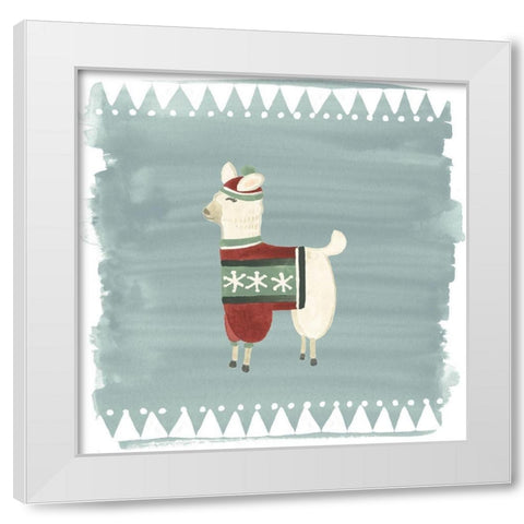Winter Wonder Llama IV White Modern Wood Framed Art Print by Vess, June Erica