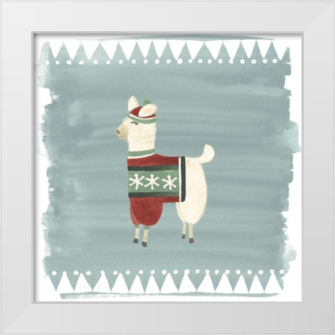 Winter Wonder Llama IV White Modern Wood Framed Art Print by Vess, June Erica