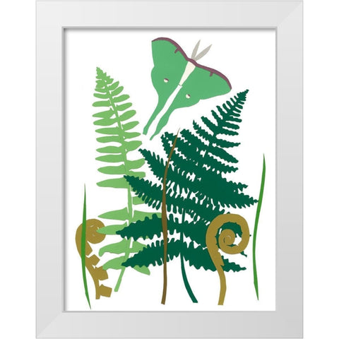 Fern Fantasy Garden I White Modern Wood Framed Art Print by Ludwig, Alicia