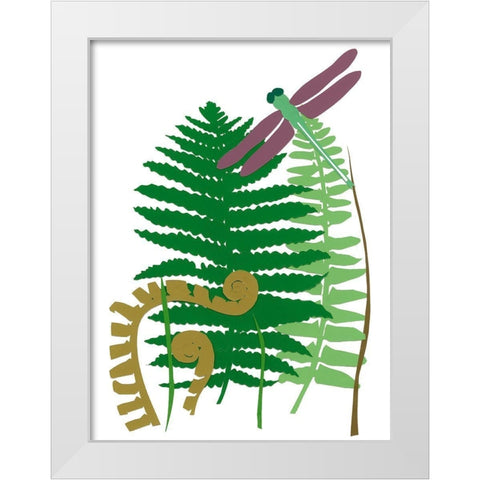 Fern Fantasy Garden II White Modern Wood Framed Art Print by Ludwig, Alicia