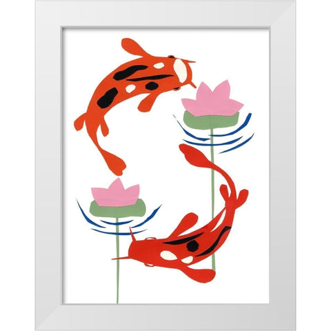 Koi Fantasy II White Modern Wood Framed Art Print by Ludwig, Alicia