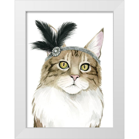 Downton Cat IV White Modern Wood Framed Art Print by Popp, Grace