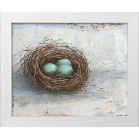 Rustic Bird Nest I White Modern Wood Framed Art Print by Harper, Ethan